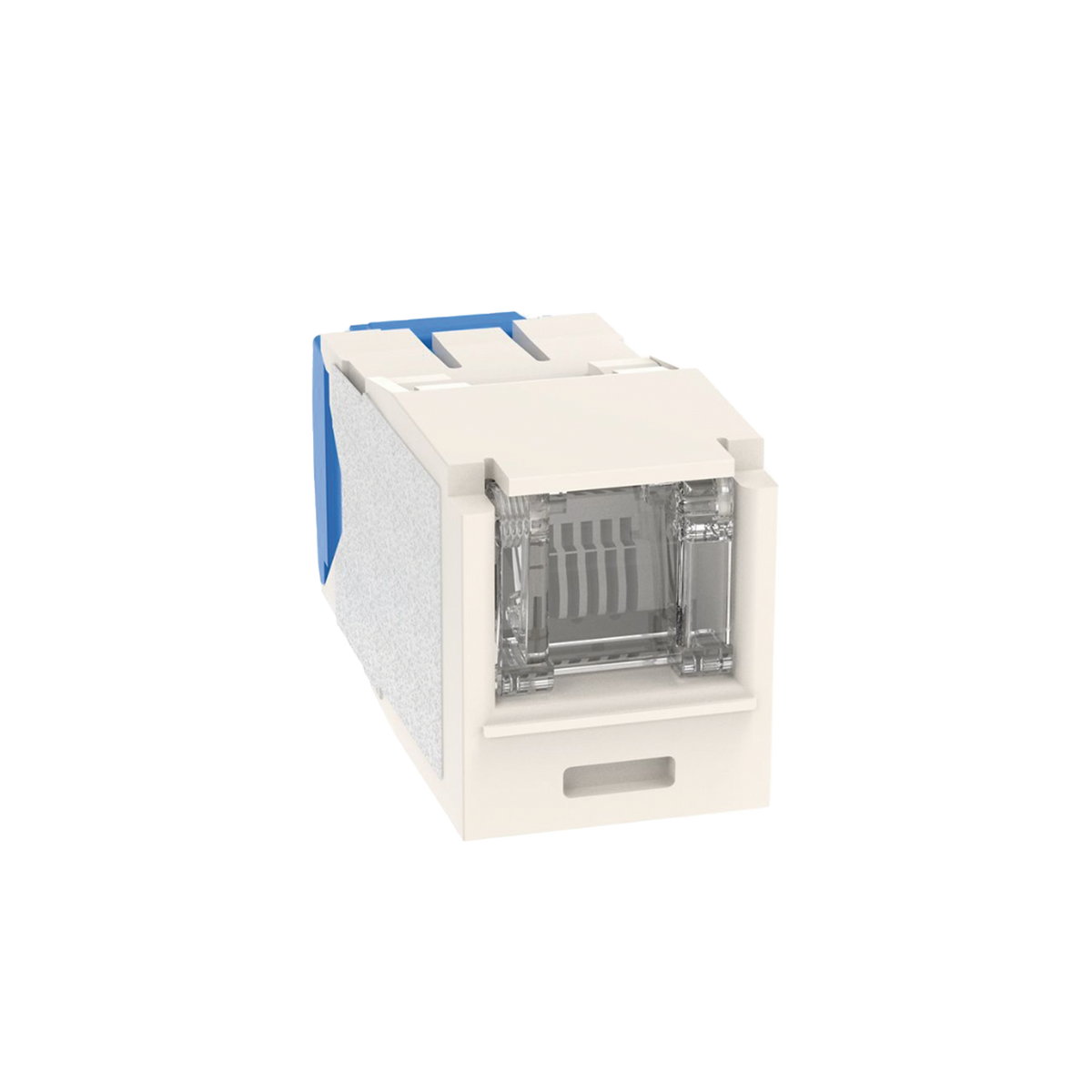 Conector Jack RJ45 Estilo TG con Ventana, Mini-Com, Categor�a 6A, de 8 Posiciones y 8 Cables, Color Blanco