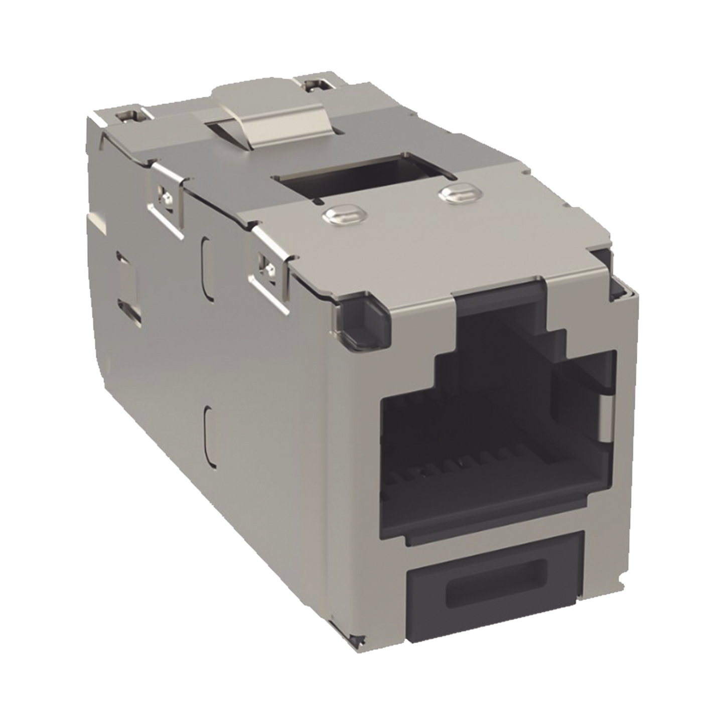 Conector Jack RJ45 Blindado, Estilo TG, Mini-Com, Categor�a 6, de 8 Posiciones y 8 Cables, Color Negro