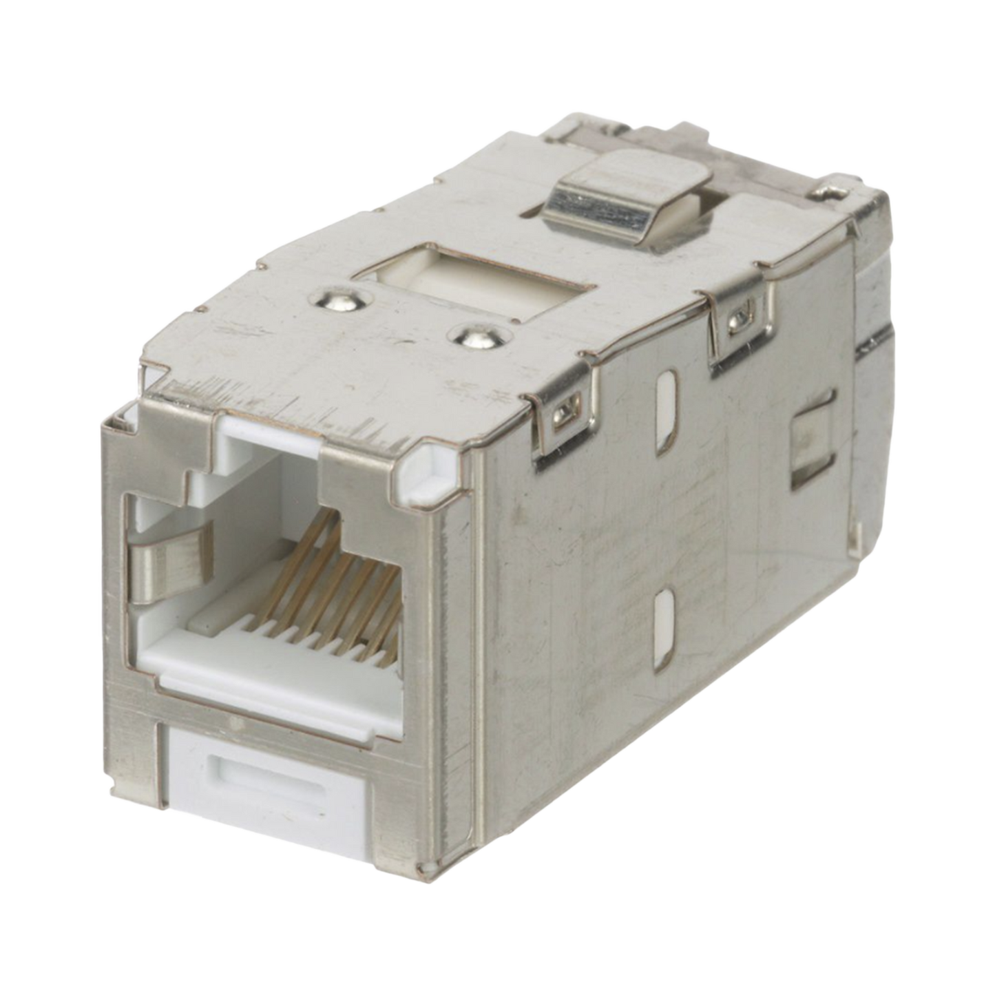 Conector Jack RJ45 Blindado, Estilo TG, Mini-Com, Categor�a 6A, de 8 Posiciones y 8 Cables, Color Blanco