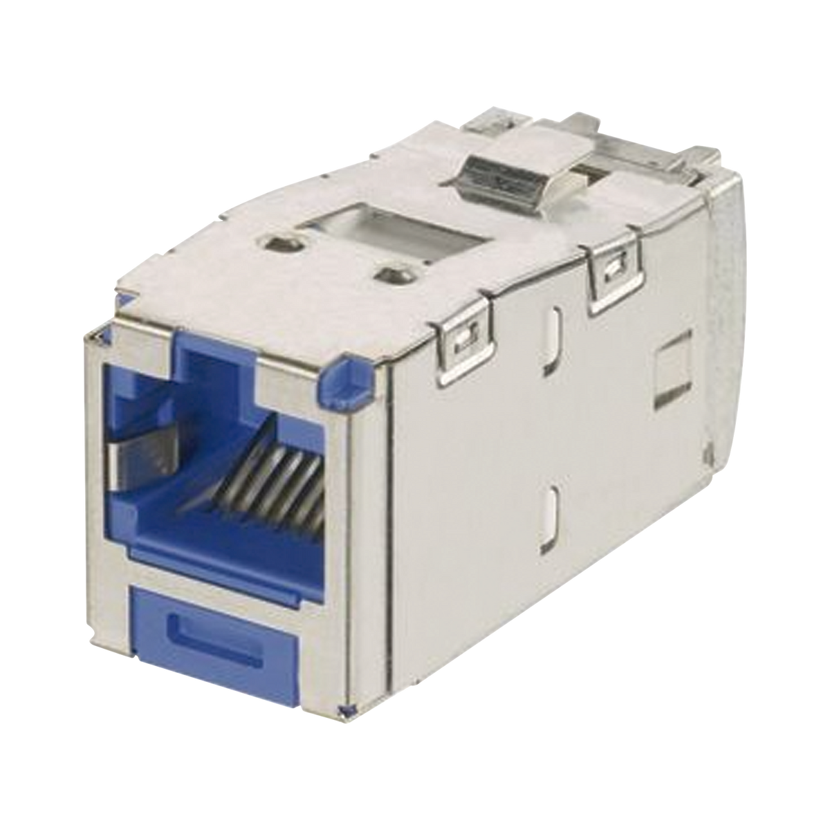 Conector Jack RJ45 Blindado, Llaveado Azul, Estilo TG, Mini-Com, Categor�a 6A, de 8 Posiciones y 8 Cables, Color Azul