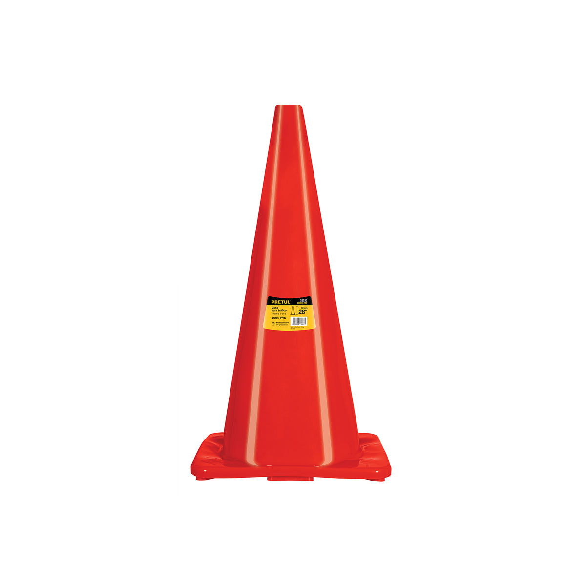 Cono de precaución de 70 cm de PVC, Pretul
