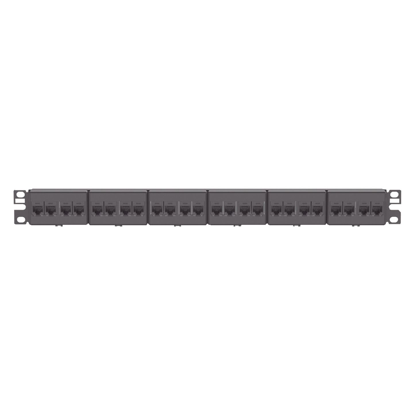 Panel de Parcheo con 24 Acopladores Mini-Com, Plano, Categor�a 6, de 1 UR, Color Negro