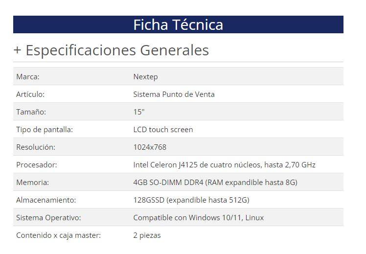 Sistema POS Nextep NE-522 - Vista 2