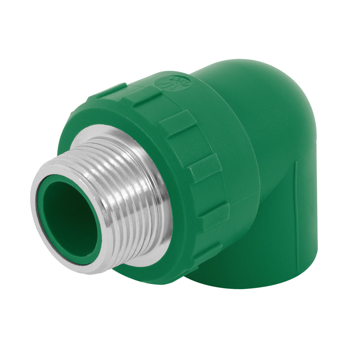 Codo 90° PPR, 1', rosca macho con inserto metálico, Foset