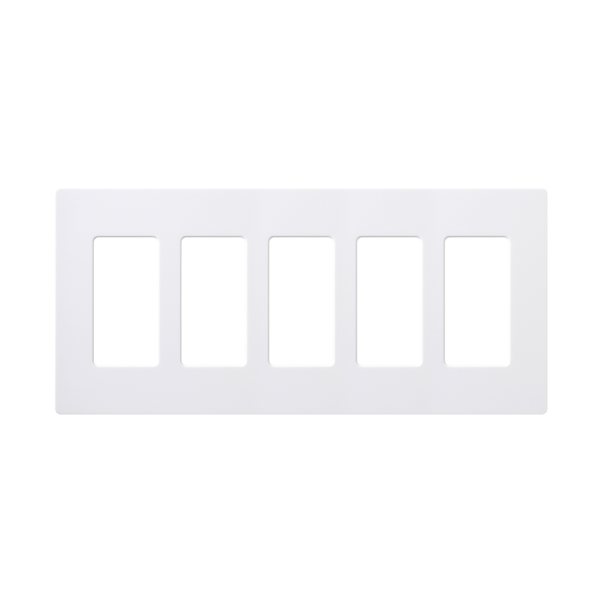 Placa de pared 5 espacios, para atenuador (dimmer), switch ó control remoto PICO inalámbrico