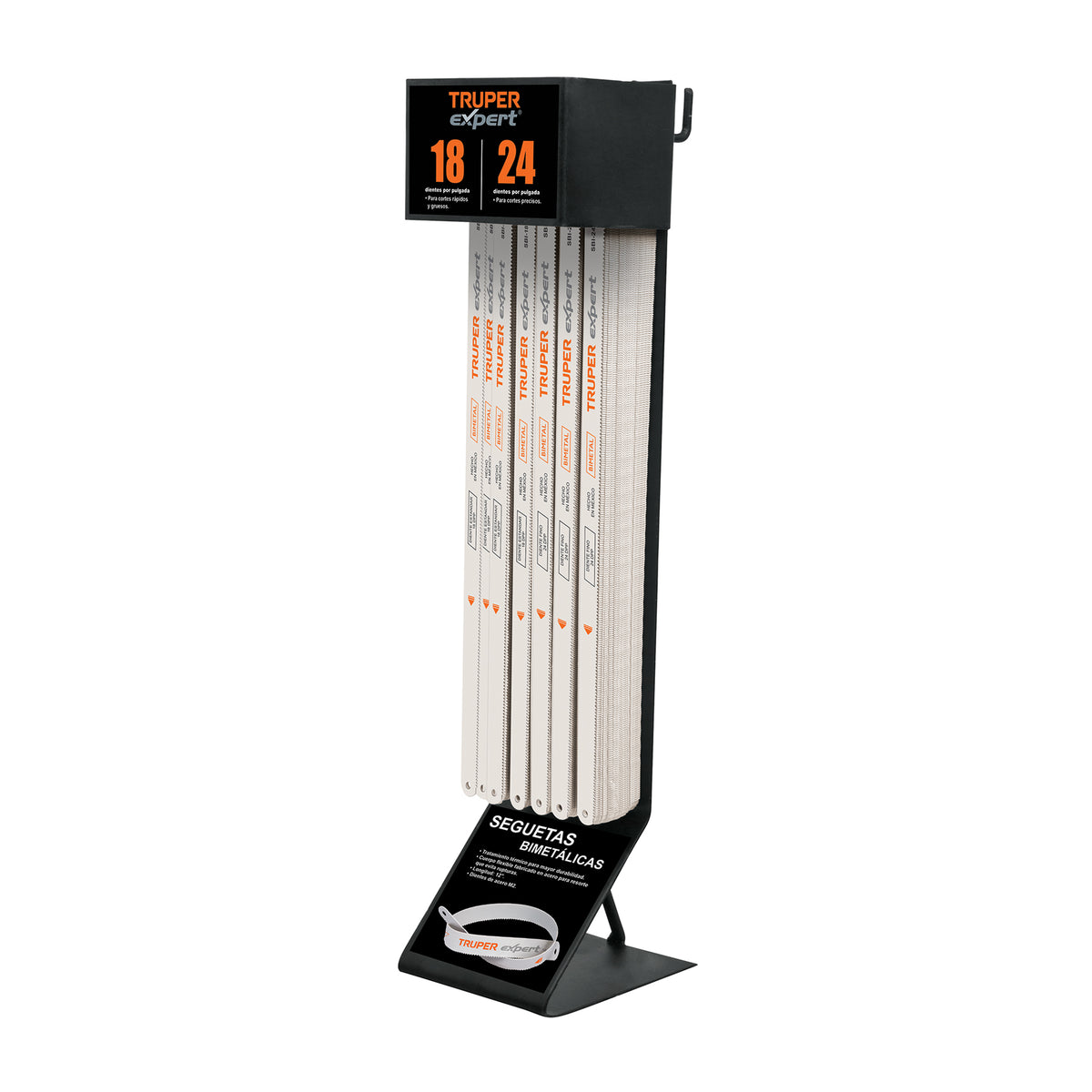 Rack despachador con 300 seguetas