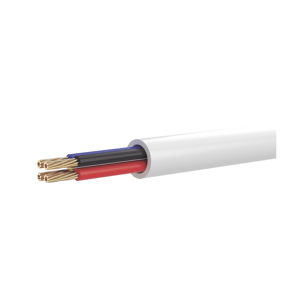 Bobina de 100 Metros (328.08 Pies) de Cable Multifilar / CCA / 4 x 22 AWG / Color Blanco / PVC / CCAM / Uso en Interior / Aplicaciones en Alarmas - Automatizaci�n