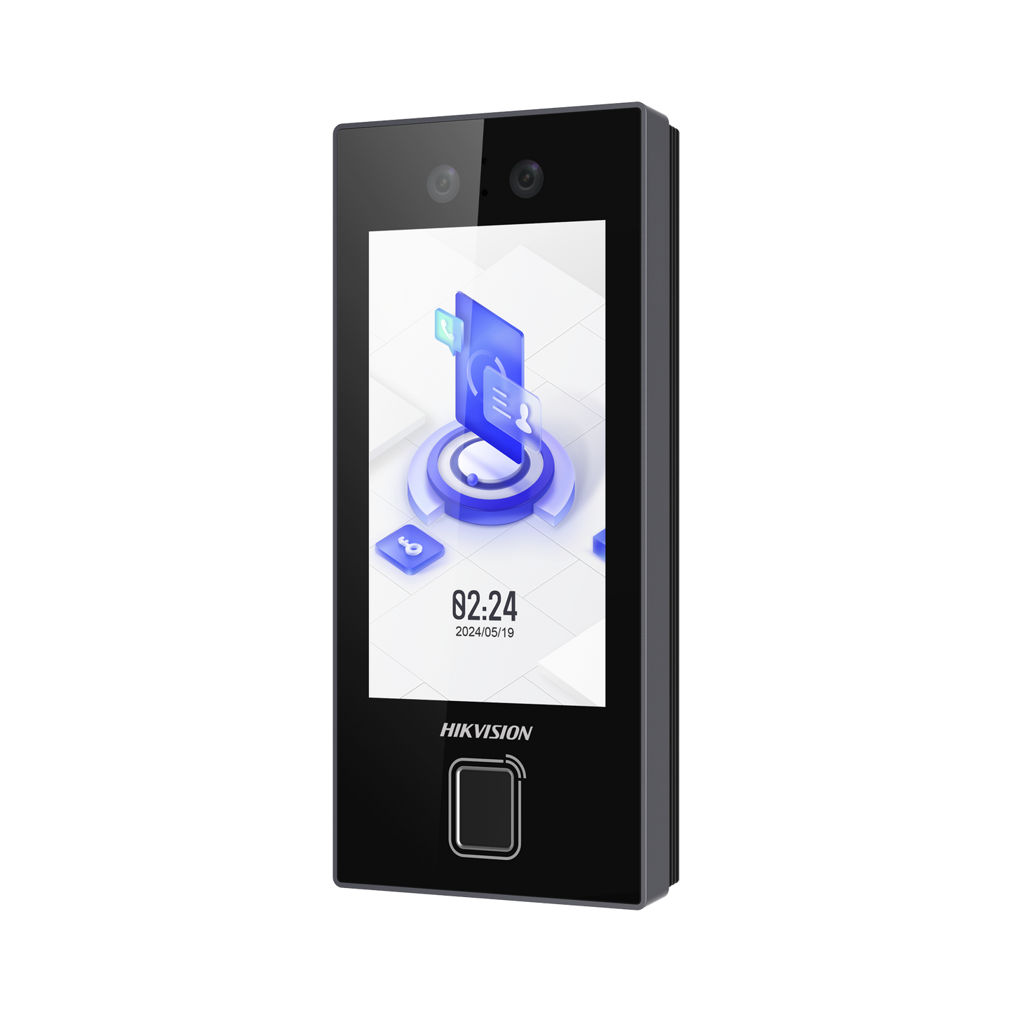 Terminal Facial Min Moe con LECTOR DE HUELLAS y Tarjetas MIFARE / 3000 Rostros / 3000 Huellas / Pantalla 4.5" / Administrable en la Nube con Hik-Connect Teams / Exterior IP65 / PoE / WiFi / HIK-IA / SIP Estandar