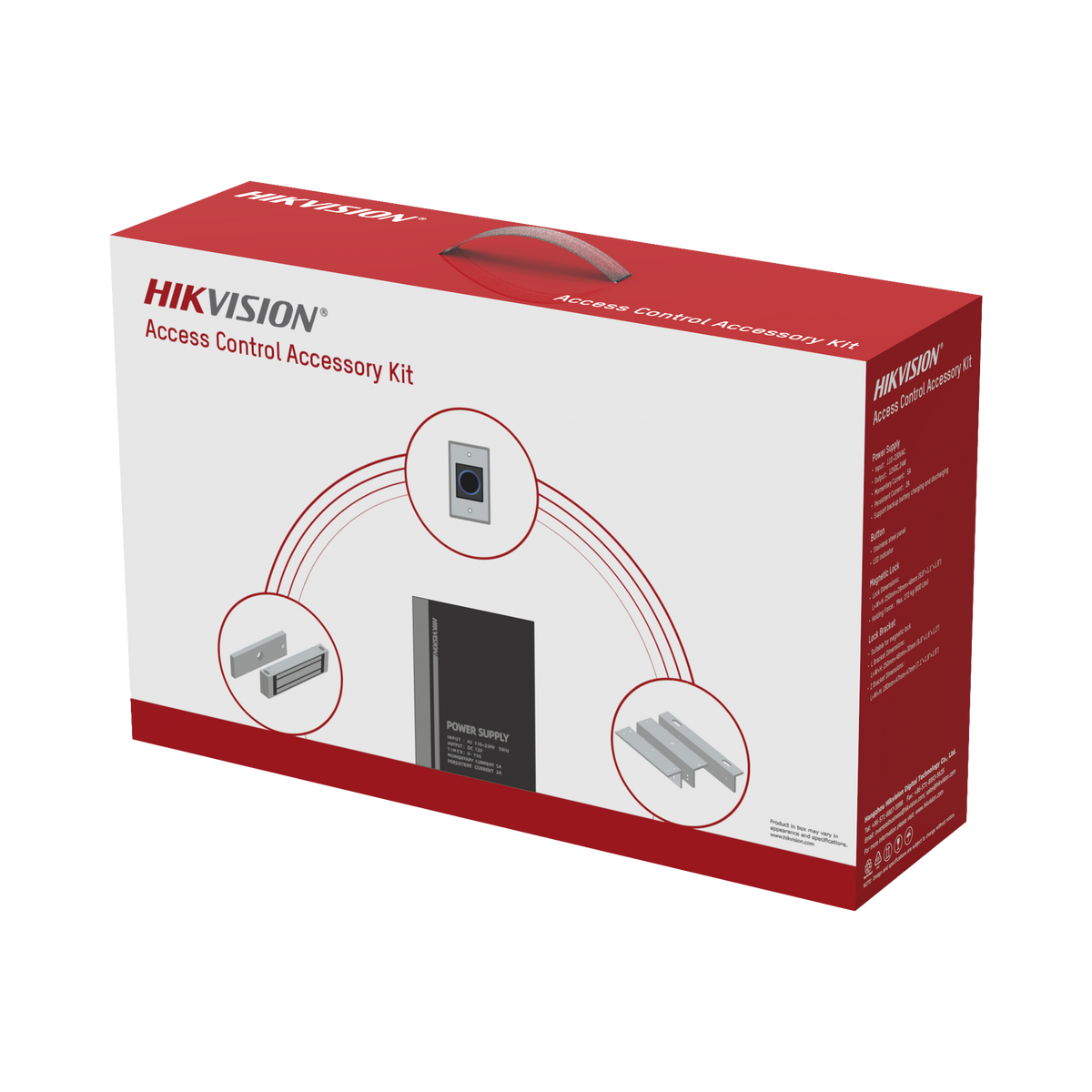 Kit HIKVISION para para Control de Acceso / Fuente 12 Vcd 2 A + Botón de Salida + Chapa Magnética 600 Lbs / Para Instalación de Control de Acceso Autónomo (Facial Min Moe, Teclados, Lectores de Huella, Etc...)