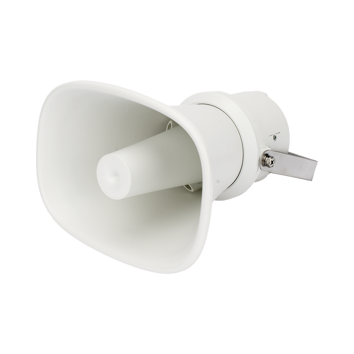 Bocina (Altavoz IP ) | Tipo Trompeta | 25 Watts | 24VCD | Exterior IP67 | Metal | Entrada de alarma | Voceo en tiempo real | Calendarización de audios | Síntesis de Voz (TTS)