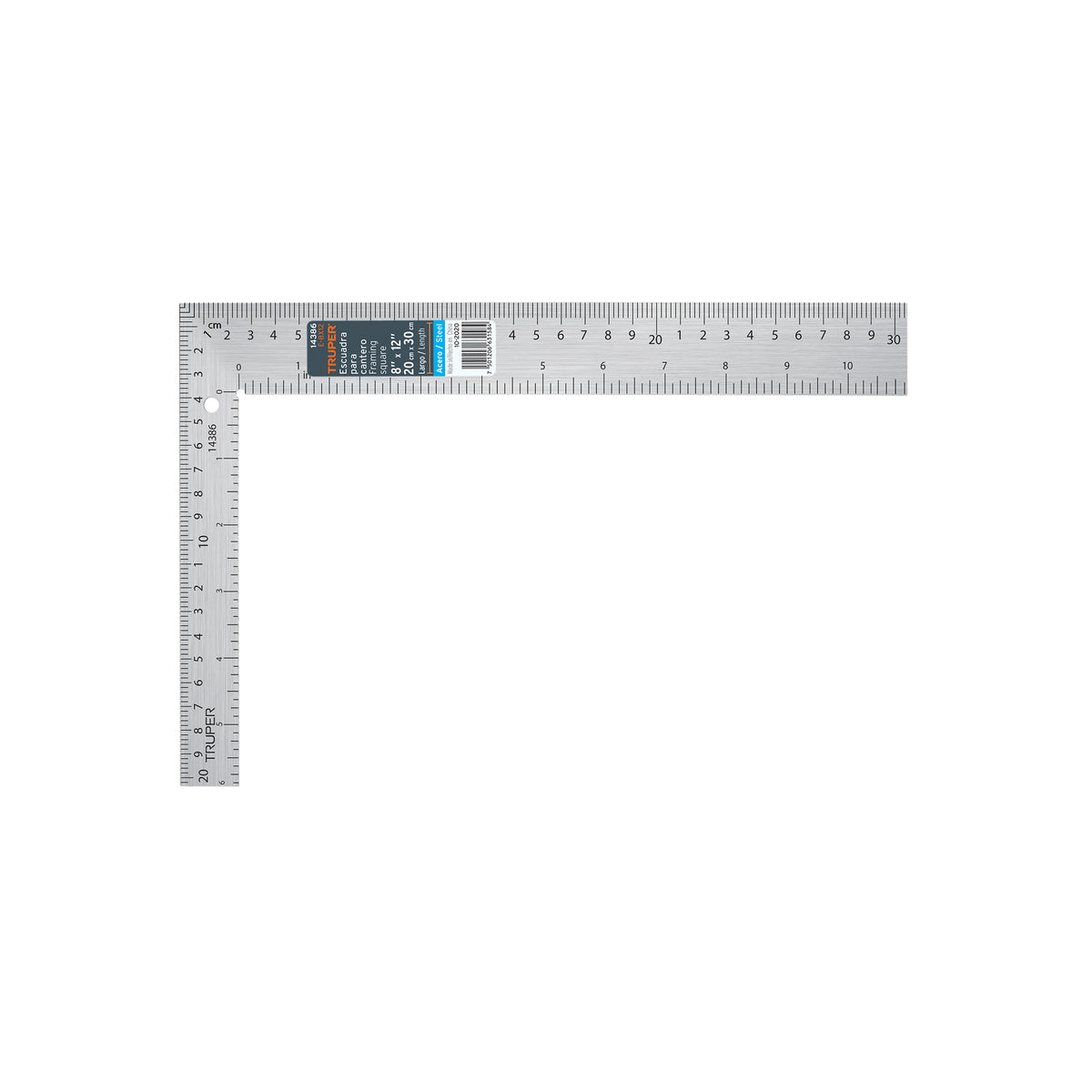 Escuadra 8'x12' de acero para cantero, Truper
