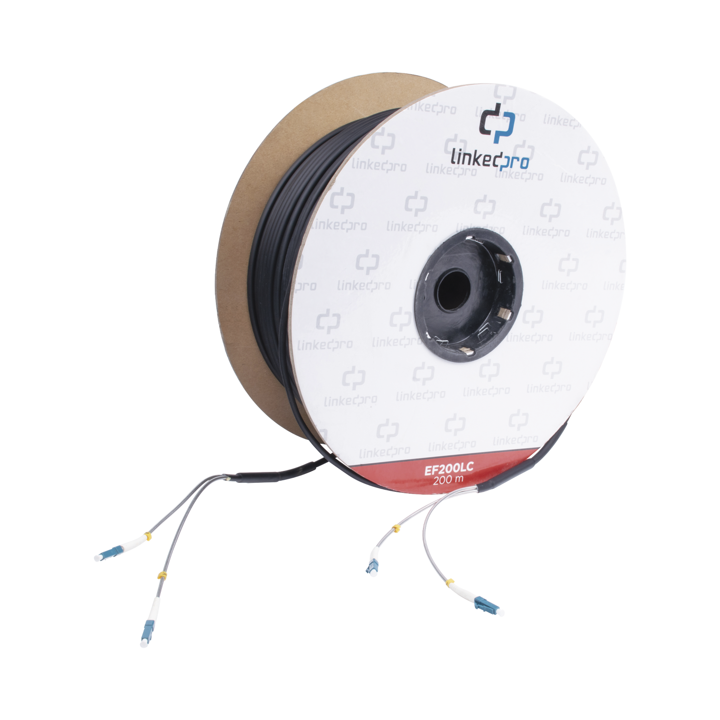 Carrete de Fibra �ptica Monomodo con Conectores LC-LC Duplex, Reforzada con Kevlar, de 200 Metros (656.17 Pies), Para Instalaciones Subterr�neas por Tuber�a