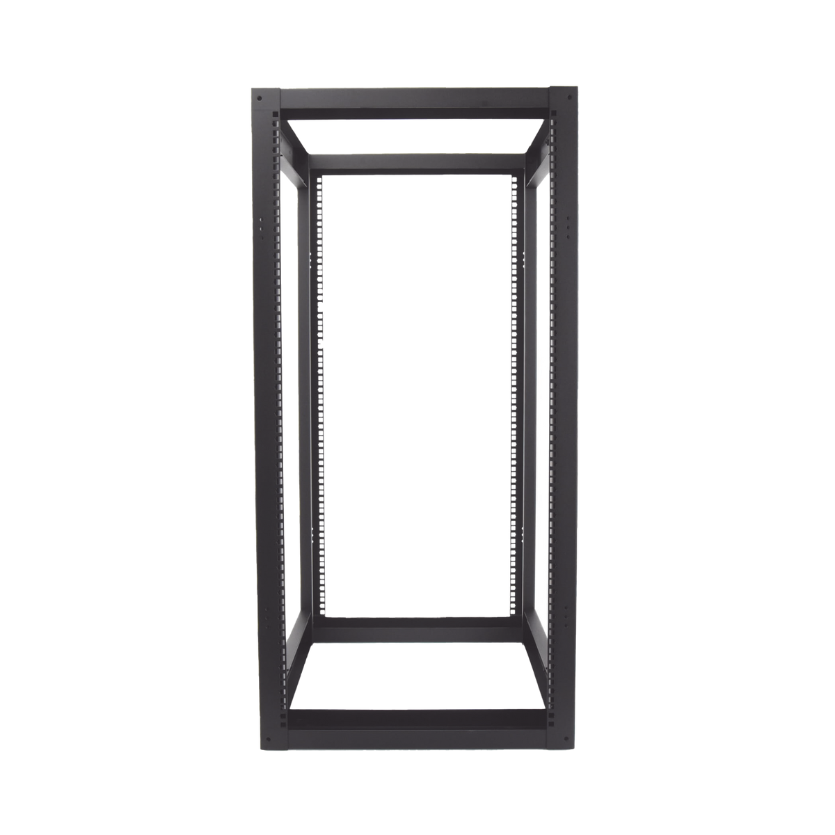 Rack Estándar 19" de 4 Postes, Acero, 24 Unidades, Profundidad Ajustable.