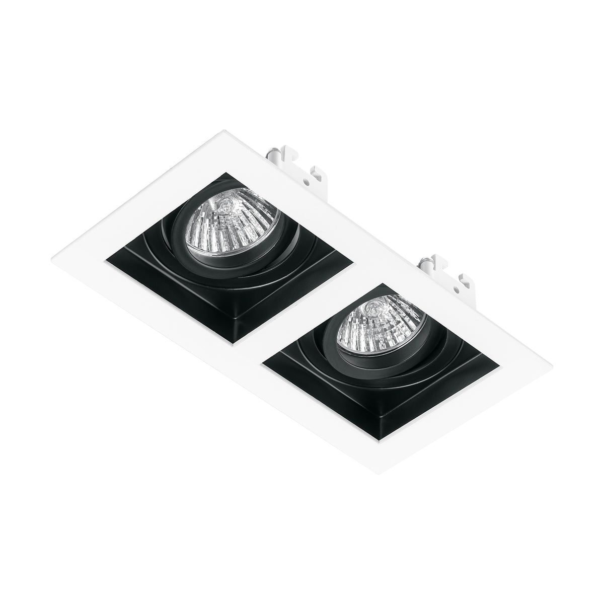 Luminario empotrable con 2 spots dirigibles, blanco, VOLTECK
