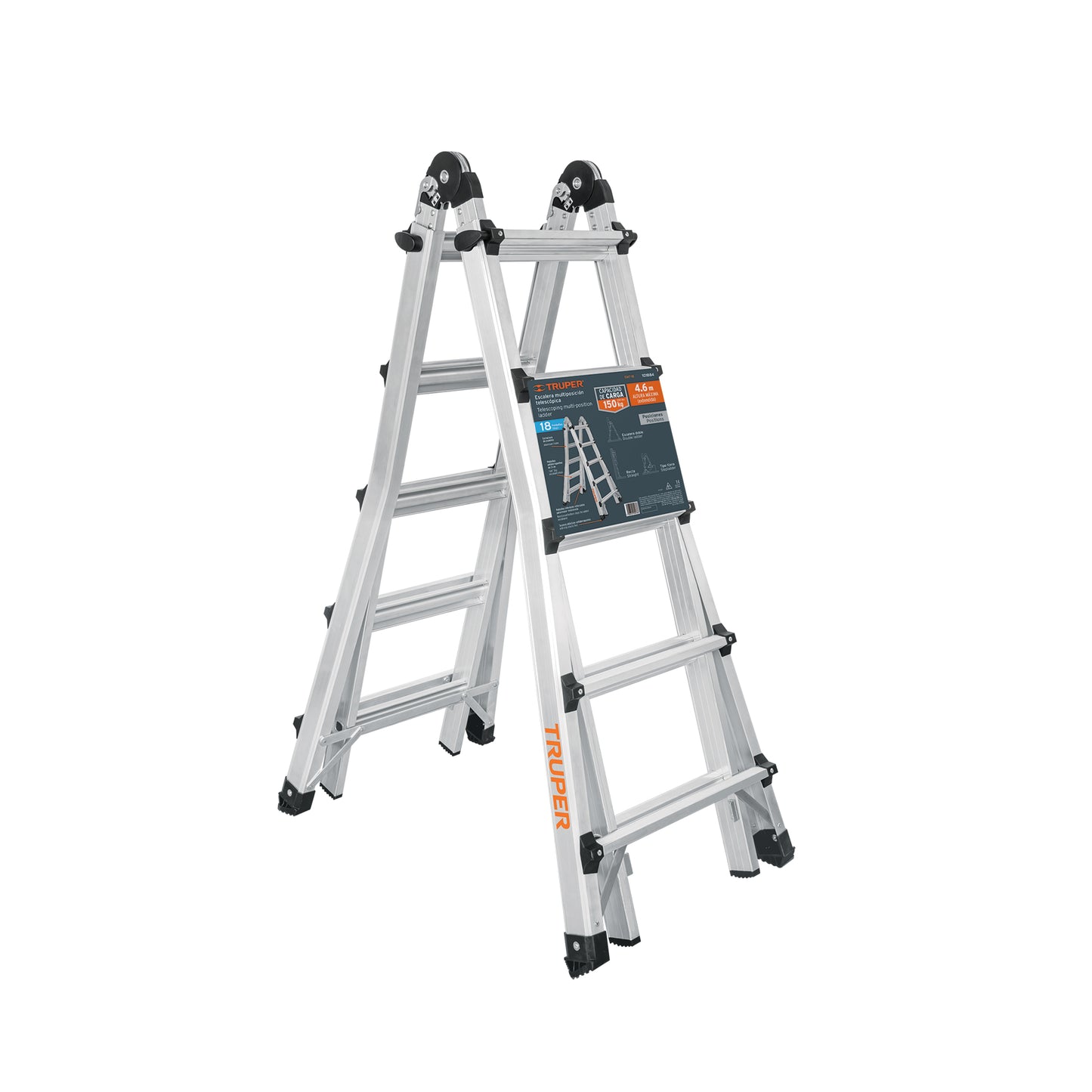 Multiescalera telescópica,4.5 m,capacidad de carga 150 kg