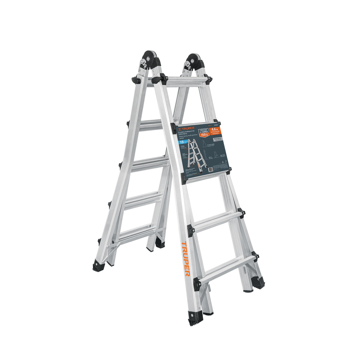 Multiescalera telescópica,4.5 m,capacidad de carga 150 kg