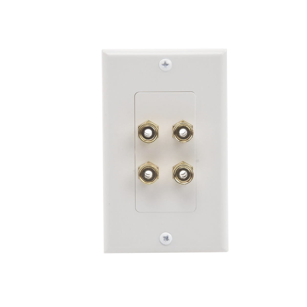 Placa de Pared | Postes de Unión Tipo Banana | Conexión para 2 Altavoces | Fácil Instalación | Conectores Chapados en Oro