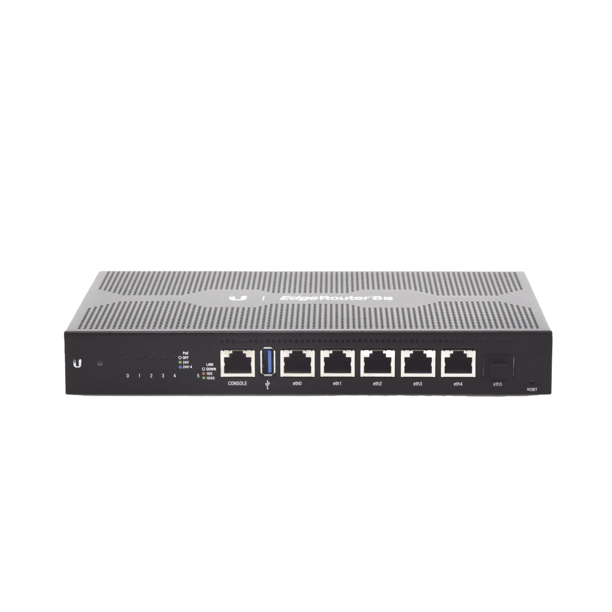 EdgeRouter 6 PoE pasivo 24 V, con 5 puertos 10/100/1000 Mbps + 1 puerto SFP, con funciones avanzadas de ruteo