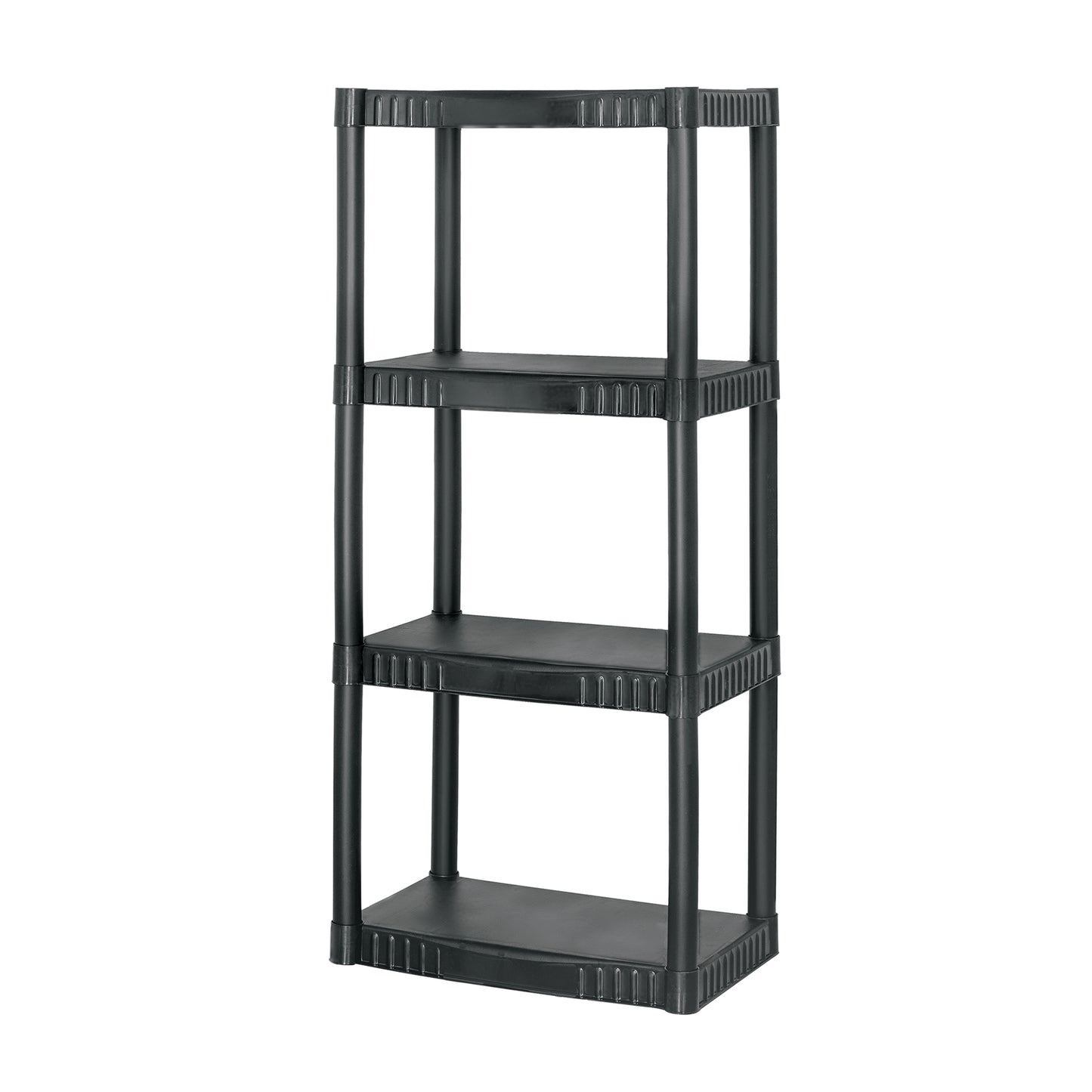 Estante plástico 4 repisas cap. 27 Kg, 123x36x56, PRETUL