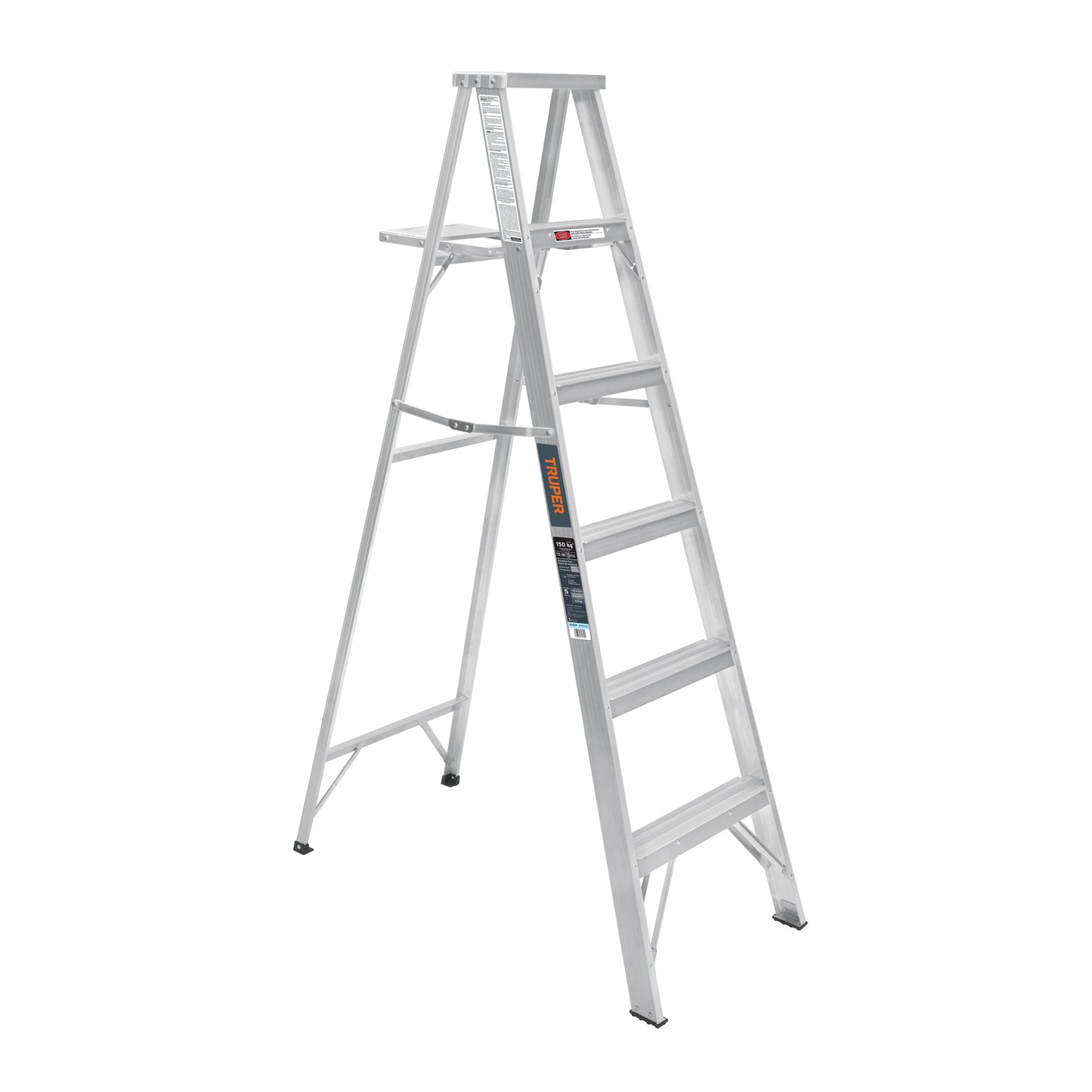 Escalera de tijera 100% aluminio tipo lll 5 peldaños, Truper