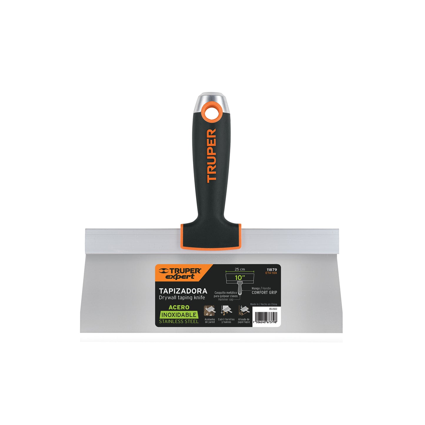 Espátula tapizadora de 10' acero inoxidable, Truper Expert