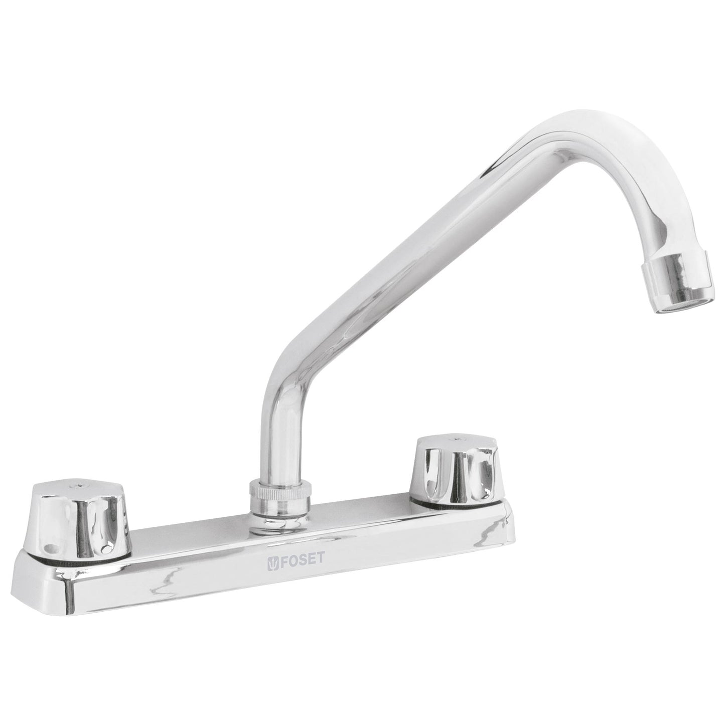 Mezcladora 8' fregadero cromo, cuello largo,compresión,BASIC