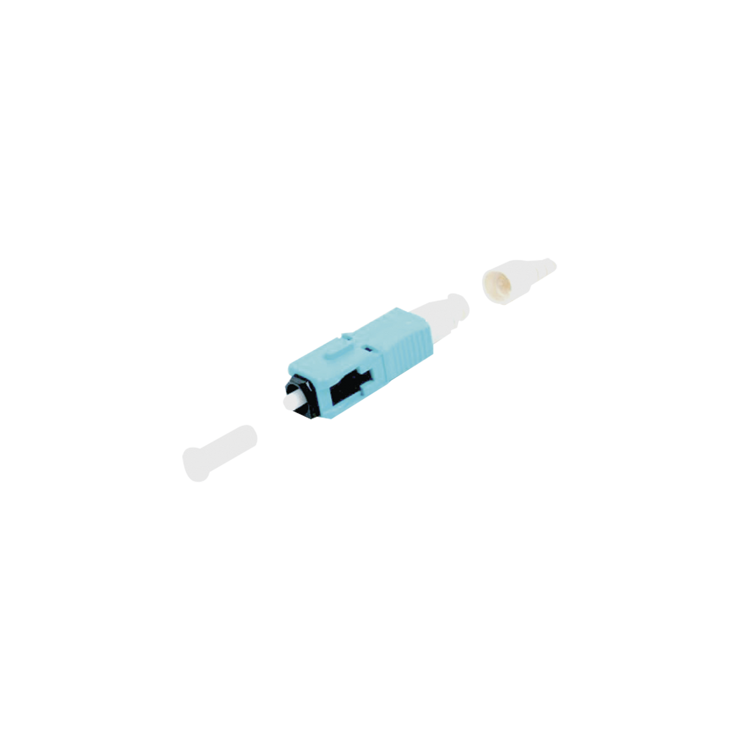 Conector de Fibra �ptica Pre-Pulido LightBow SC Simplex, Multimodo 50/125 (OM3/OM4), Re-Terminable, Color Aqua