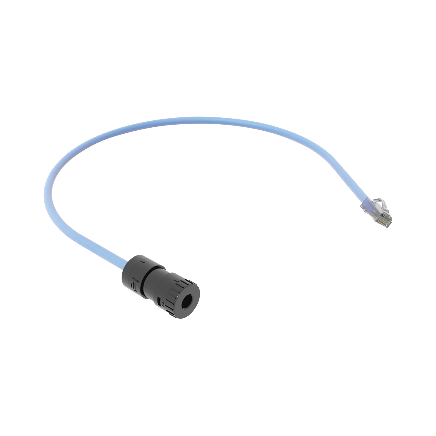 Cable de Conexi�n en Campo Jack a Plug RJ45, Categor�a 6A, CMP (Plenum), 0.5 Metros (1.64 Pies), Color Azul