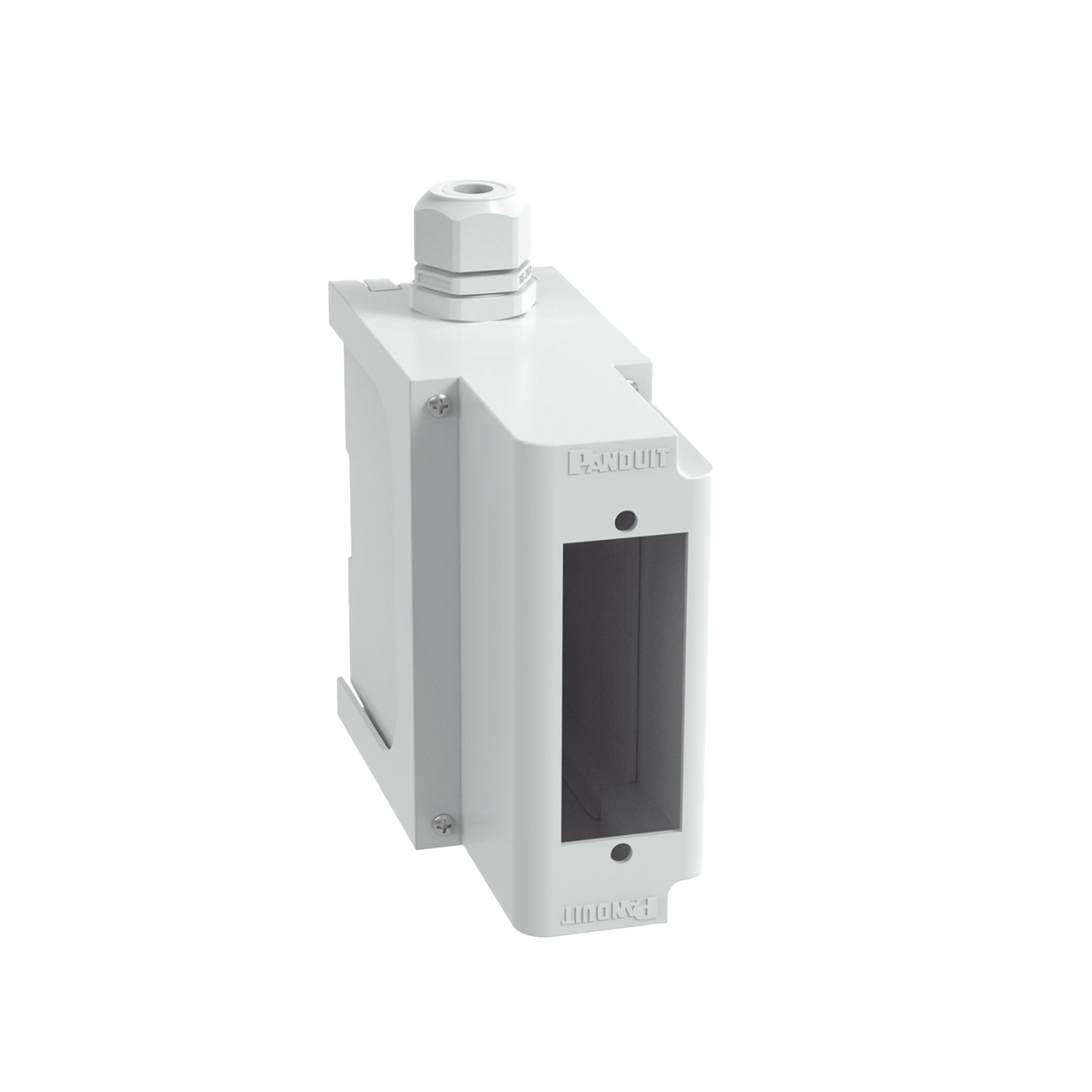 Panel de Parcheo Modular para Fibra �ptica, de Instalaci�n en Riel DIN Est�ndar de 35 mm (1.38 pulgadas), Acepta Una Placa Acopladora FAP, De Profundidad Extendida, Color Gris