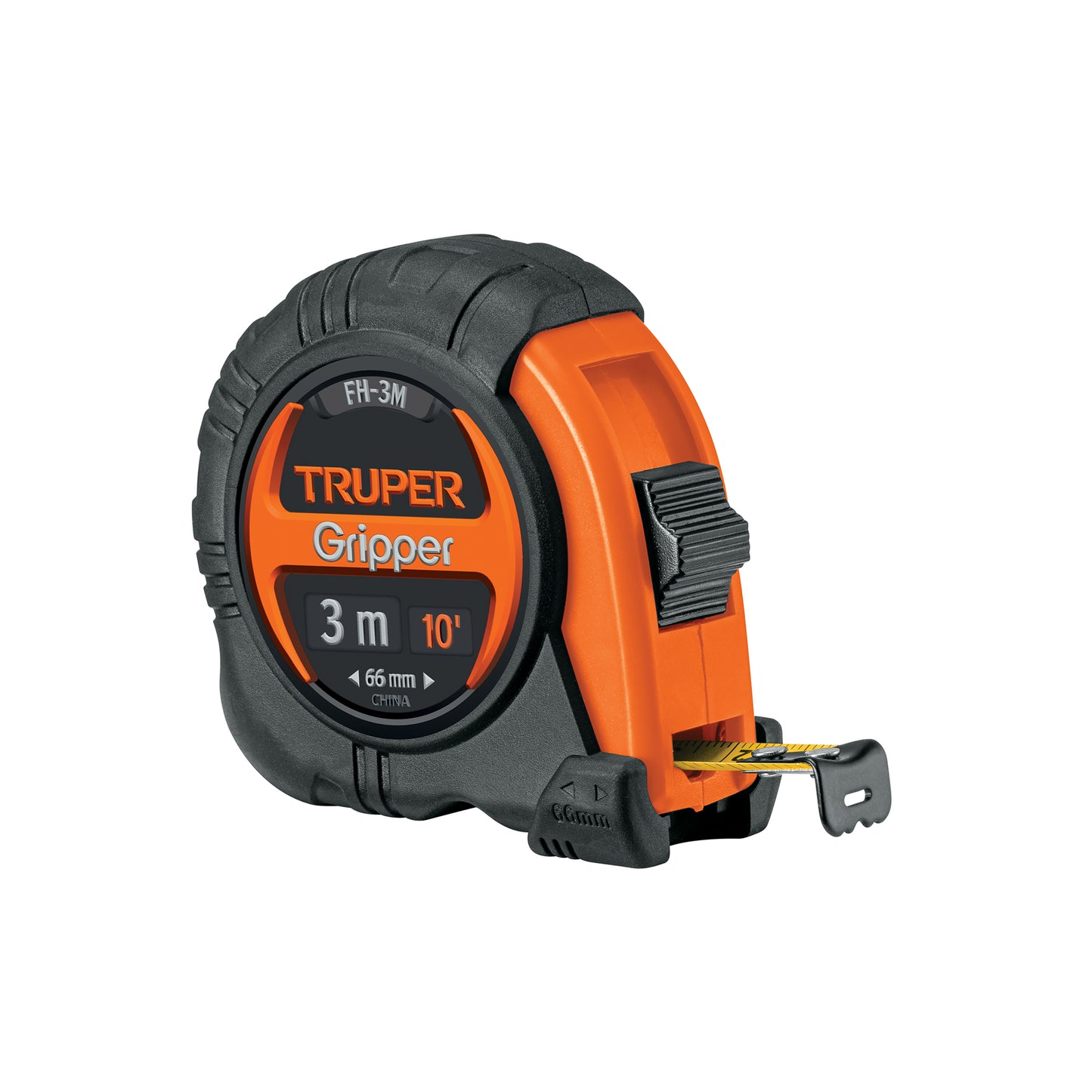 Flexómetro Gripper contra impactos 3 m cinta 13 mm, Truper