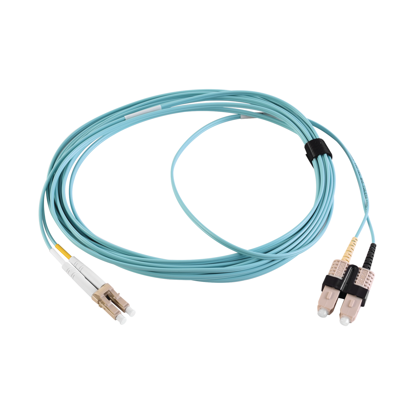 Jumper de Fibra �ptica Multimodo 50/125 XGLO OM3, LC-SC Duplex, OFNR, Color Aqua, 2 Metros (6.56 Pies)