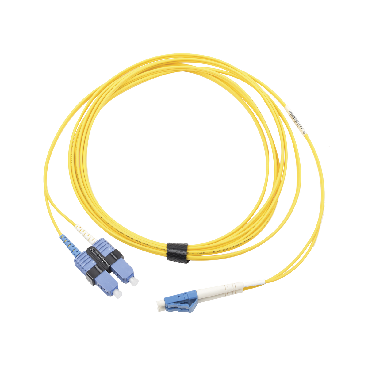 Jumper de Fibra Óptica Monomodo (OS2), XGLO, LC/UPC-SC/UPC Duplex, OFNR, Color Amarillo, 3 Metros (9.84 Pies)