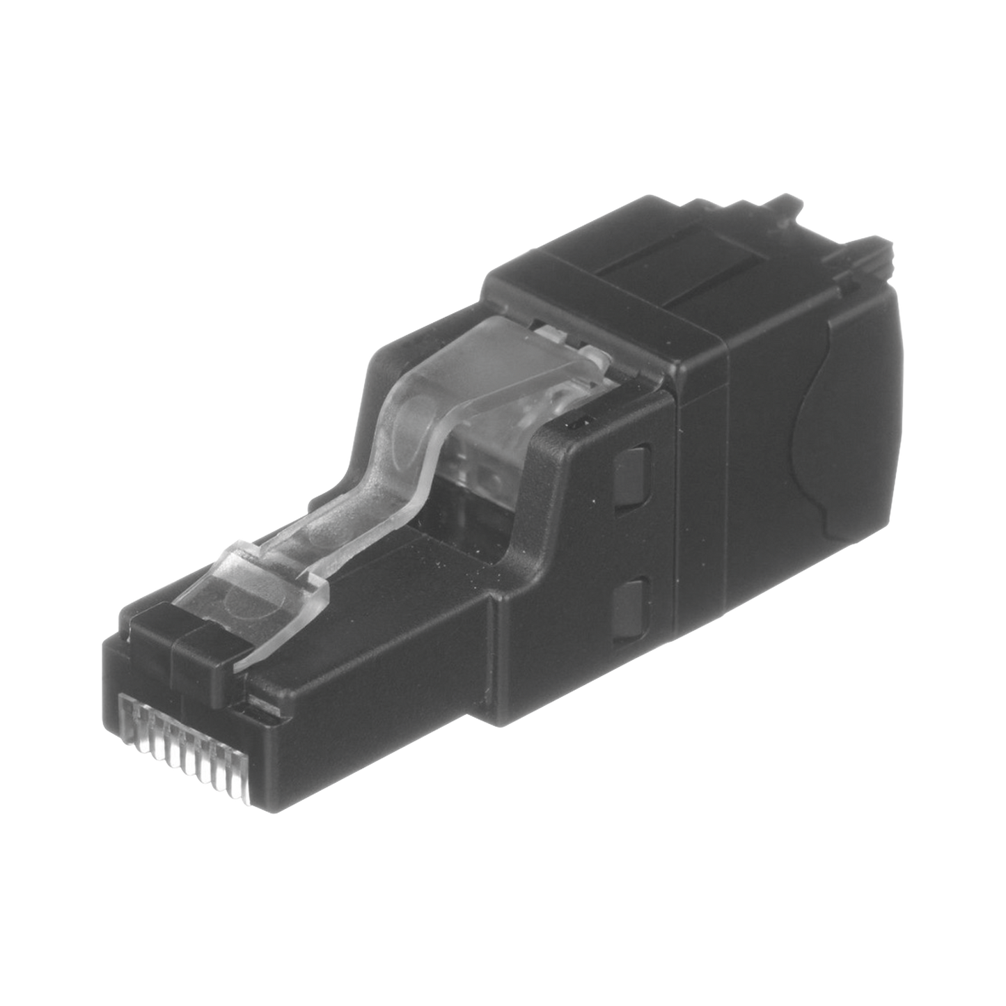 Plug RJ45 UTP, Instalaci�n Recta, Terminaci�n en Campo Certificable, Compatible con Cat5e, Cat6 y Cat6A, Color Negro
