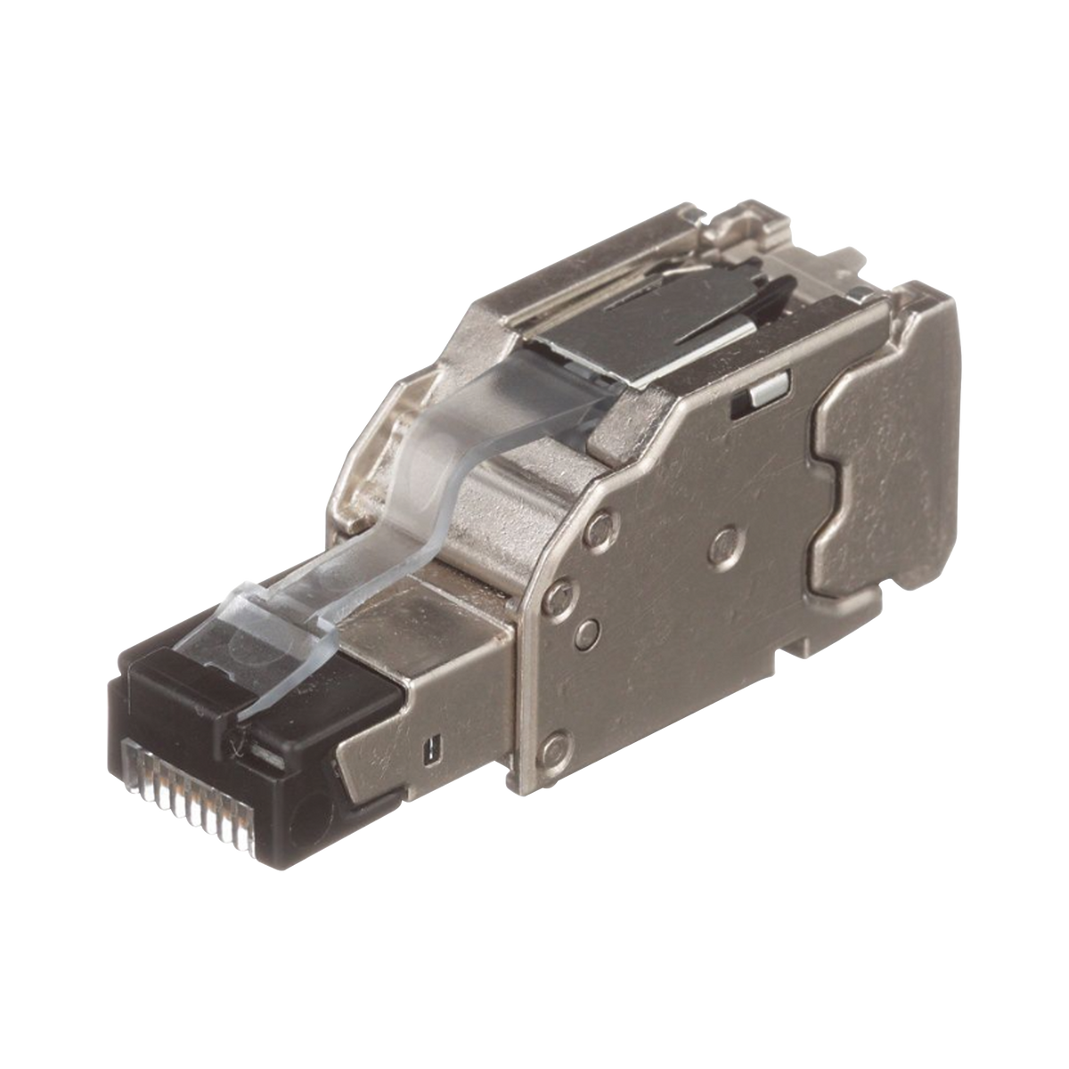 Plug RJ45 Blindado, Instalaci�n Recta, Terminaci�n en Campo Certificable, Compatible con Cat5e, Cat6 y Cat6A, Color Plata