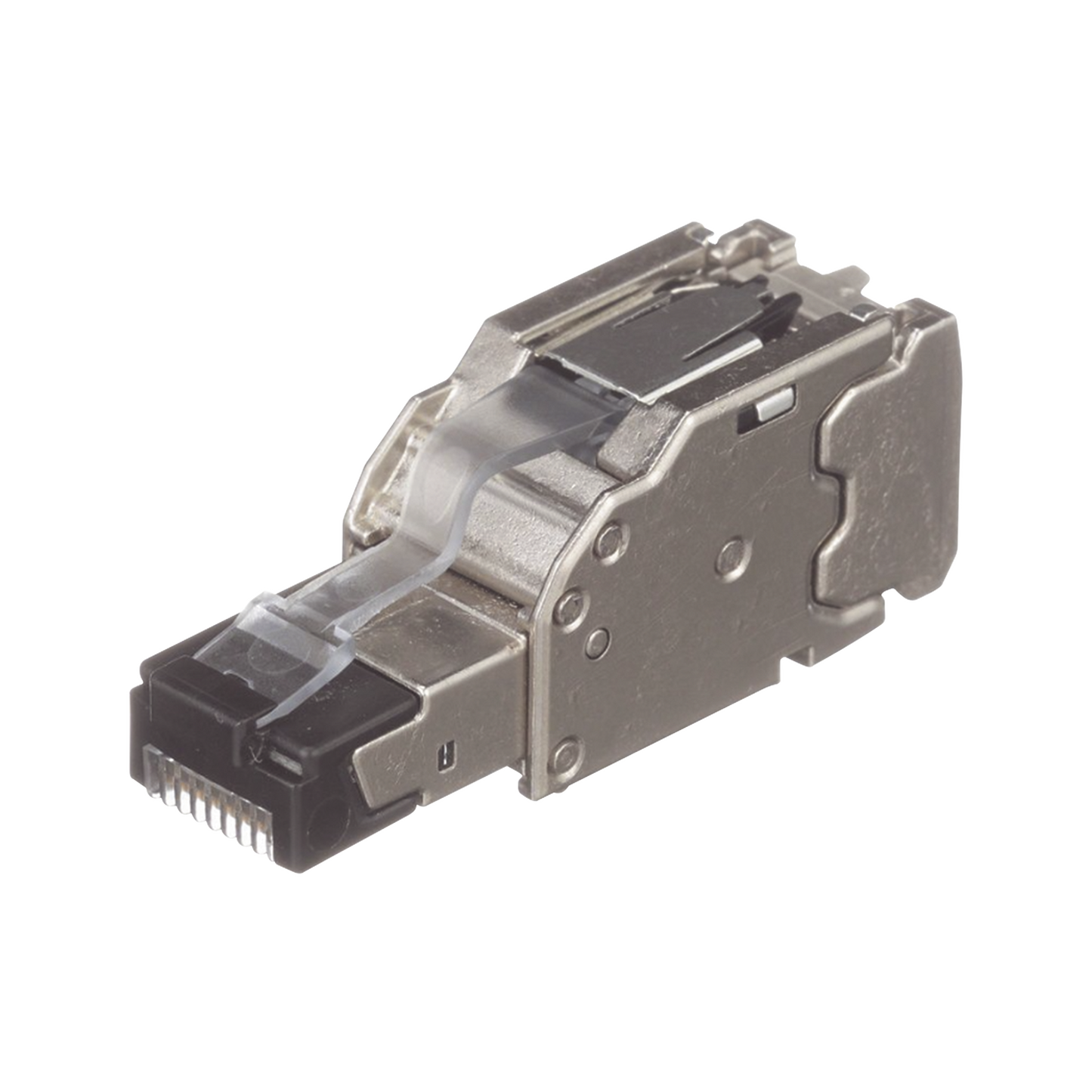 Plug RJ45 Blindado, Instalaci�n Recta, Terminaci�n en Campo Certificable, Compatible con Cat5e, Cat6 y Cat6A, Color Plata, Paquete de 10 Piezas