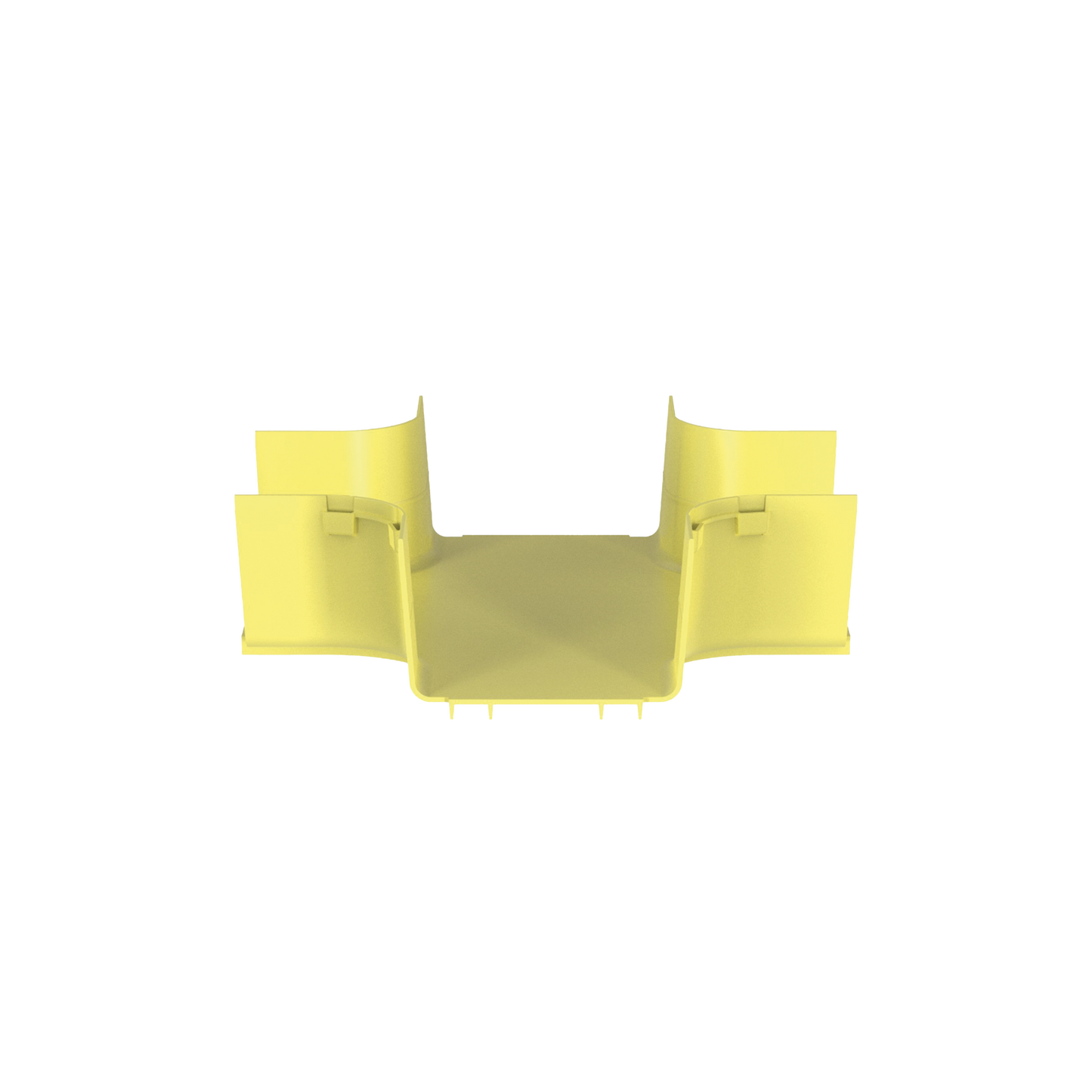Accesorio de 4 Vías Horizontal, Con Ángulos a 90º, Para Canaletas FiberRunner™ 6X4, Color Amarillo