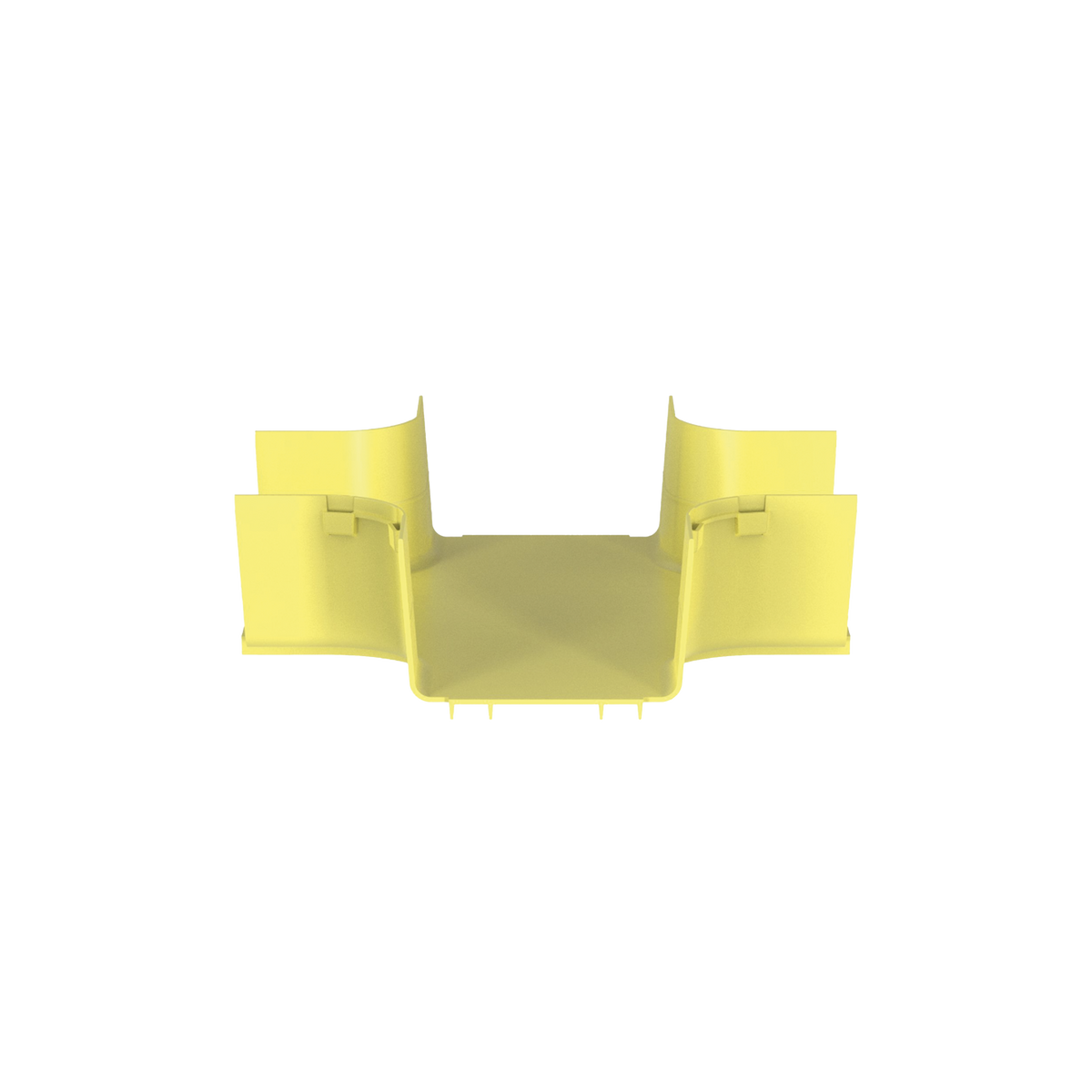 Accesorio de 4 Vías Horizontal, Con Ángulos a 90º, Para Canaletas FiberRunner™ 6X4, Color Amarillo