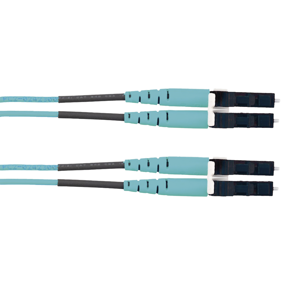 Jumper de Fibra Optica Multimodo 50/125 OM3, LC-LC Duplex, LSZH (Cero Hal�genos), Color Aqua, 2 Metros (6.56 Pies)