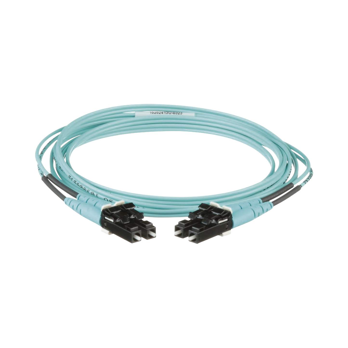 Jumper de Fibra Optica Multimodo 50/125 OM3, LC-LC Duplex, OFNR (Riser), Color Aqua, 2 Metros (6.56 Pies)
