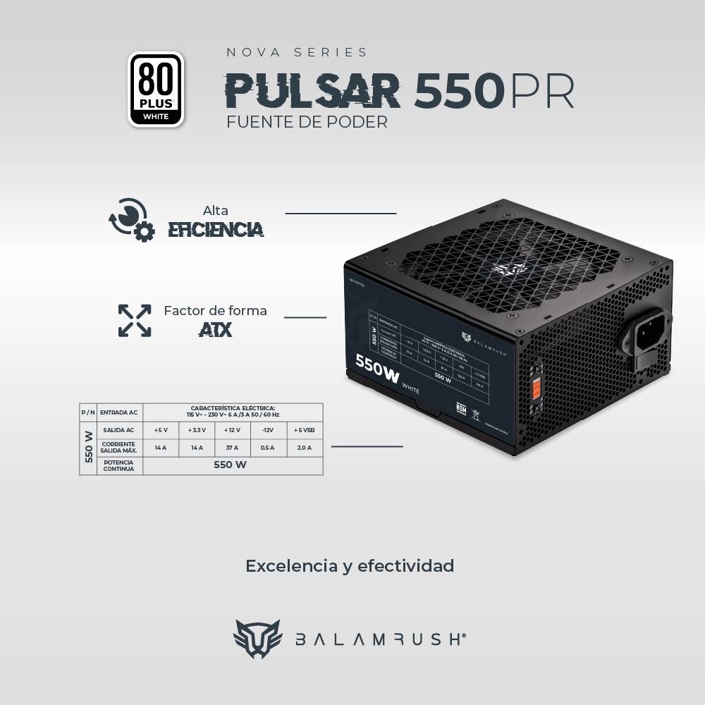 Fuente de poder Balam Rush 550PR - Vista 5