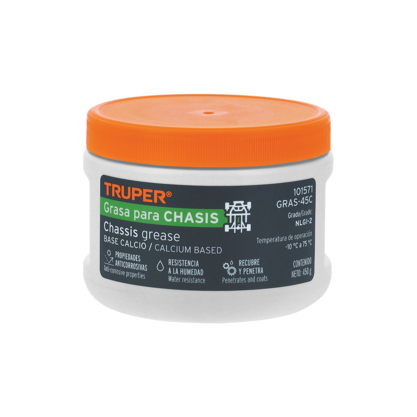 Grasa lubricante para chasis, base calcio, 450 g, Truper