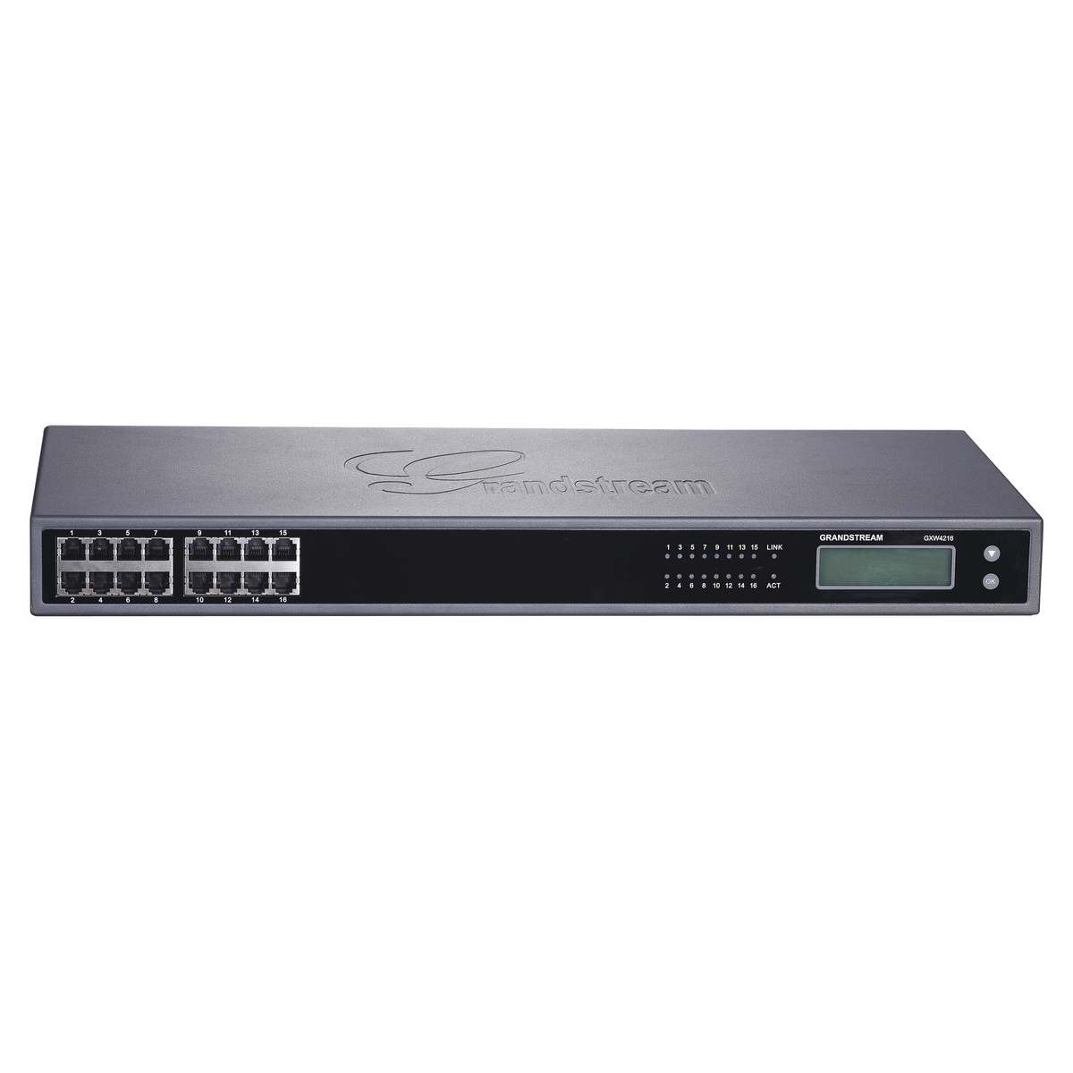 Gateway VoIP GrandStream ATA de 16 puertos FXS + 1 puerto TELCO de 50 pins, p/montaje en rack