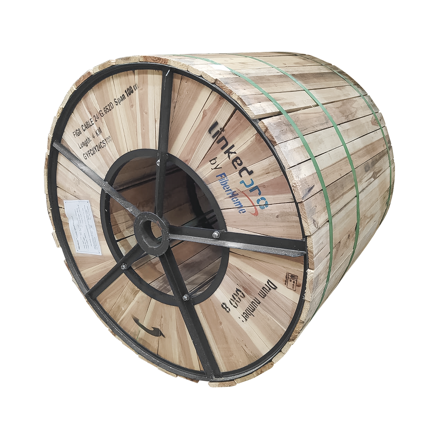 Carrete de 4 km de Fibra �ptica A�rea Figura 8 G.652D, Monomodo de 24 Hilos, Exterior, Span 100, Loose Tube