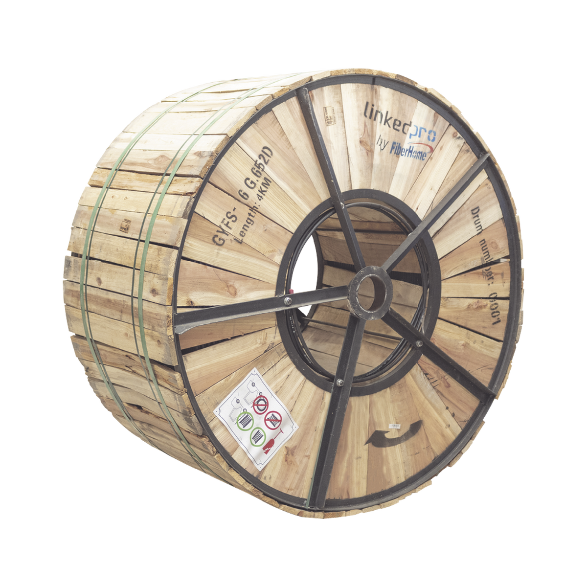 Carrete de 4 Kil�metros de Fibra �ptica para Exterior G.652D, Armada, Monomodo de 6 Hilos, Loose Tube, Color Negro, para Instalaci�n en Ducto Subterr�neo o Enterrado Directo