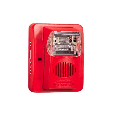 Sirena Estrobo, 24 Vcd, Multi-Candela 15 hasta 110 cd, Montaje En Pared, Color Rojo, Serie HEC3 (0500-06020), Hochiki