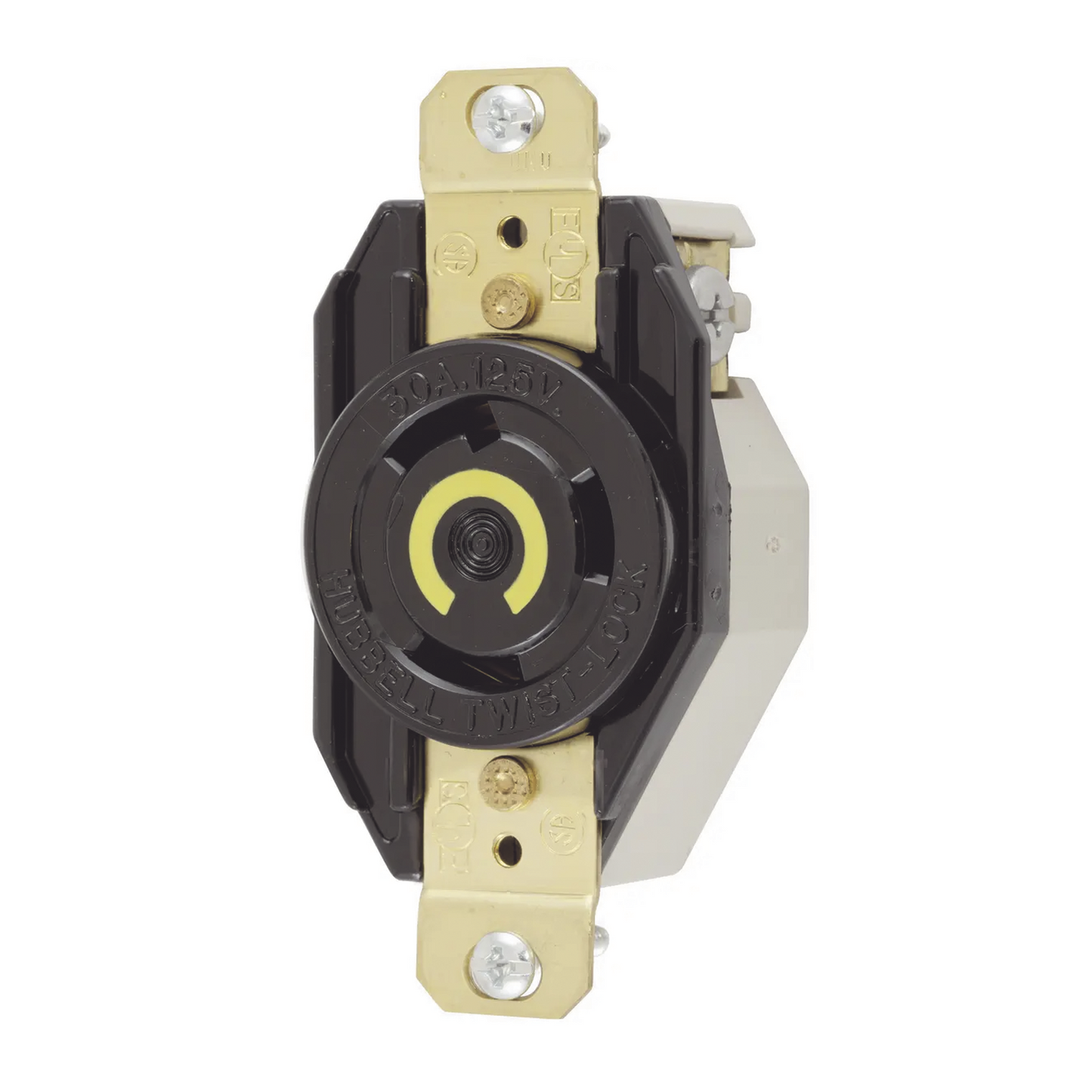Recept�culo de Media Vuelta Industrial 30 A 125 V CA 2 Polos 3 Hilos (Nema L5-30R) Color Negro