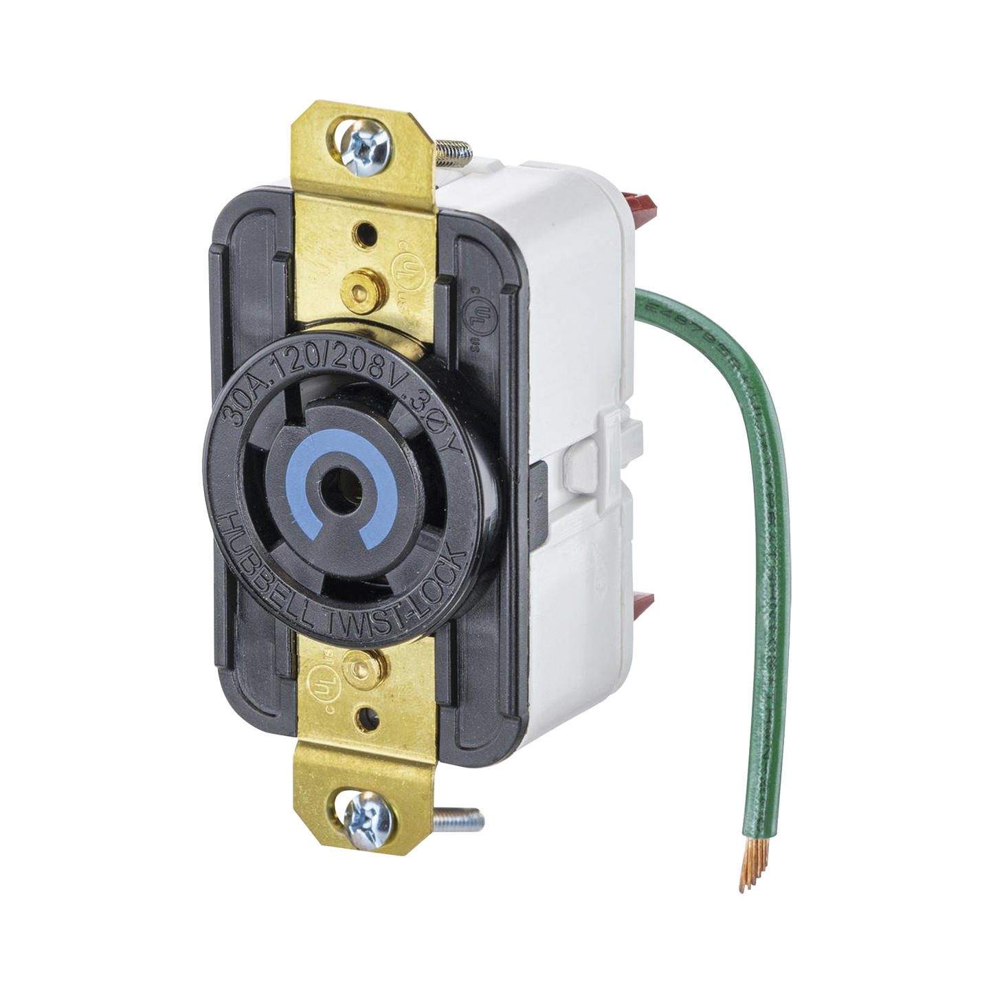 Receptáculo de Media Vuelta Industrial 30 A 120/208 V CA/ Nema L21-30R /Color Negro
