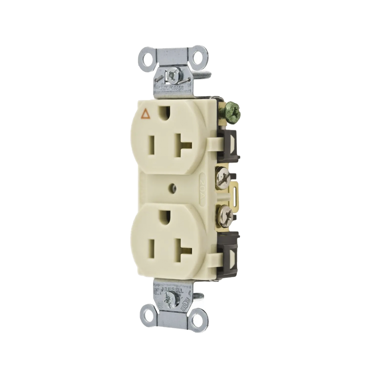 Contacto Dúplex Conexión a Tierra Aislada/ 20 A 125 V/ 2 polos 3 Hilos/ Color Marfil/ Nema 5- 20R/ Grado Comercial.