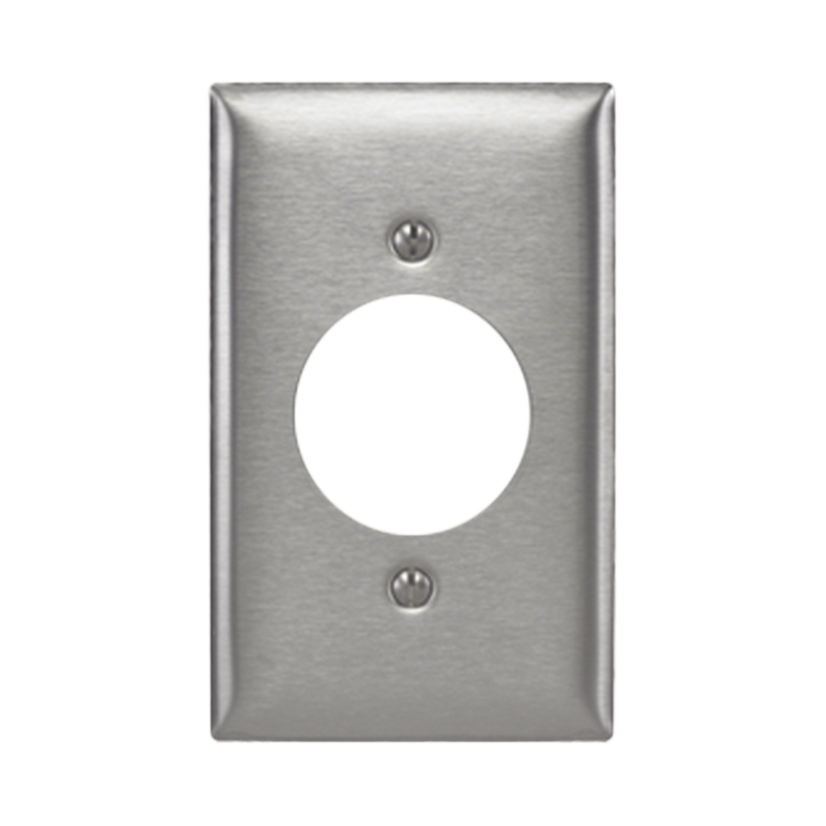 Placa para Receptaculo Sencillo 20 y 30 A de Media Vuelta/ 1.6" (40 mm) / Acero Inoxidable.