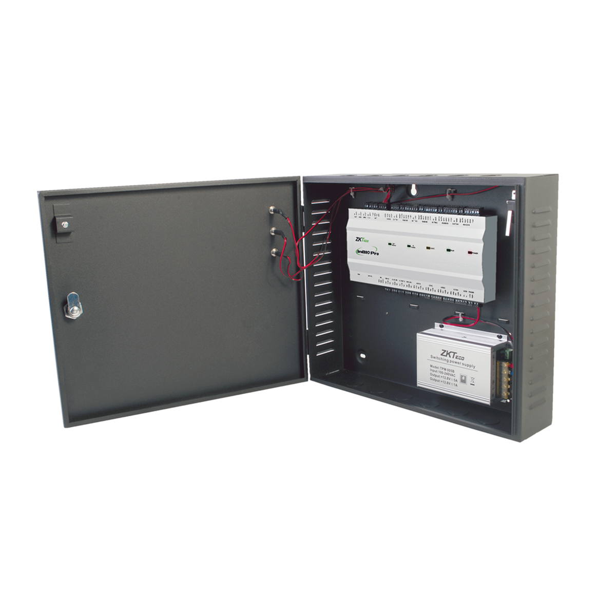 Controlador de Acceso 4 Puertas / 20,000 Huellas 30,000 Tarjetas / ADMS PUSH / TCP/IP / Gabinete y Fuente 12V 5A